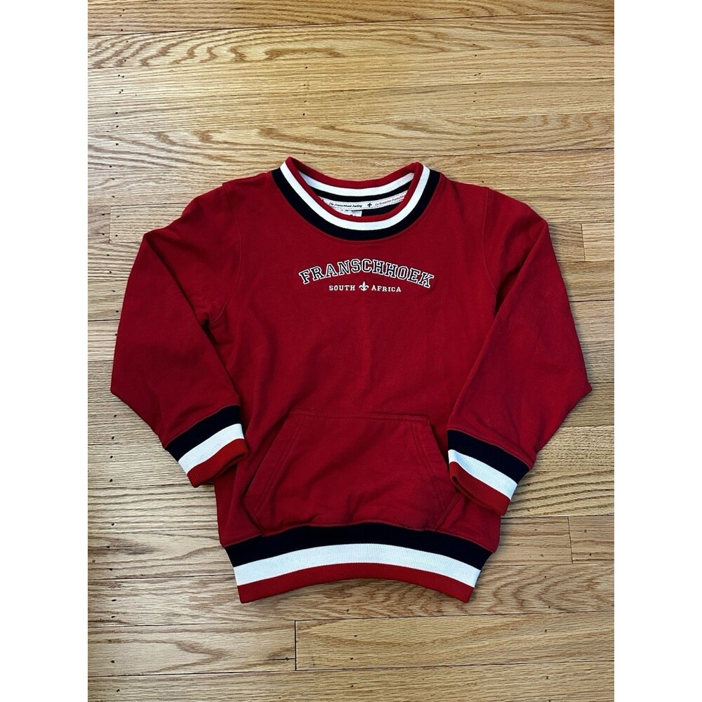 Franschhoek South Africa Youth Med Sweatshirt Red Pockets Elephant Long Sleeve